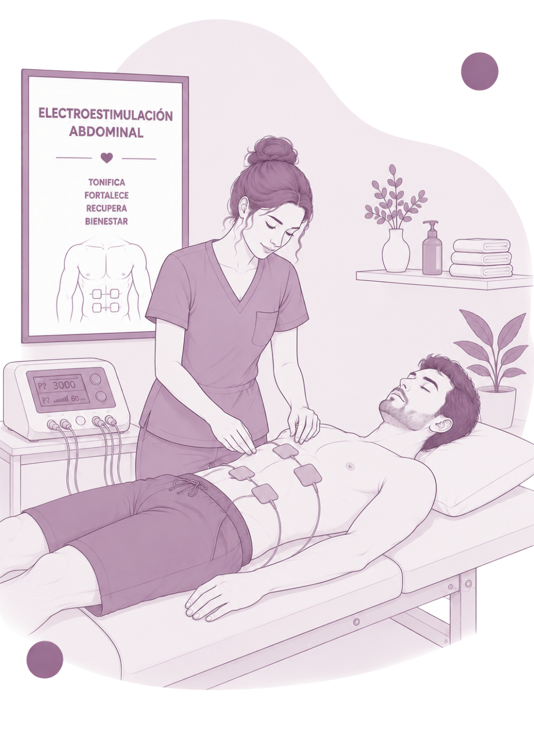 Electroestimulación abdominal en hombre